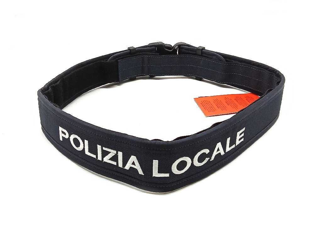 Cinturone Polizia Locale in cordura blu con sottocintura velcro  