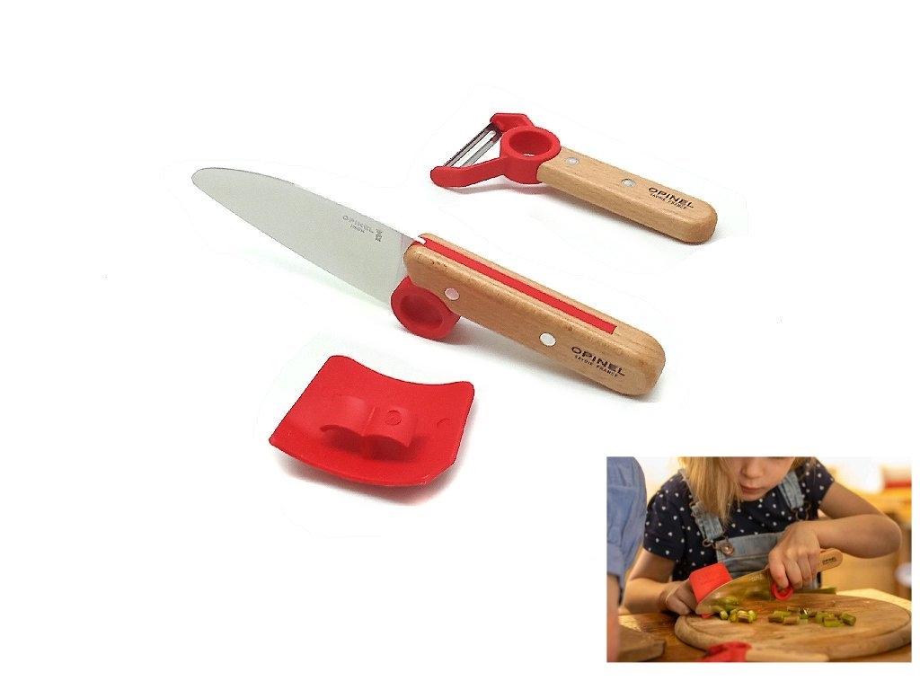 Coltello  Opinel set 3  pezzi Le Petit Chef Rosso