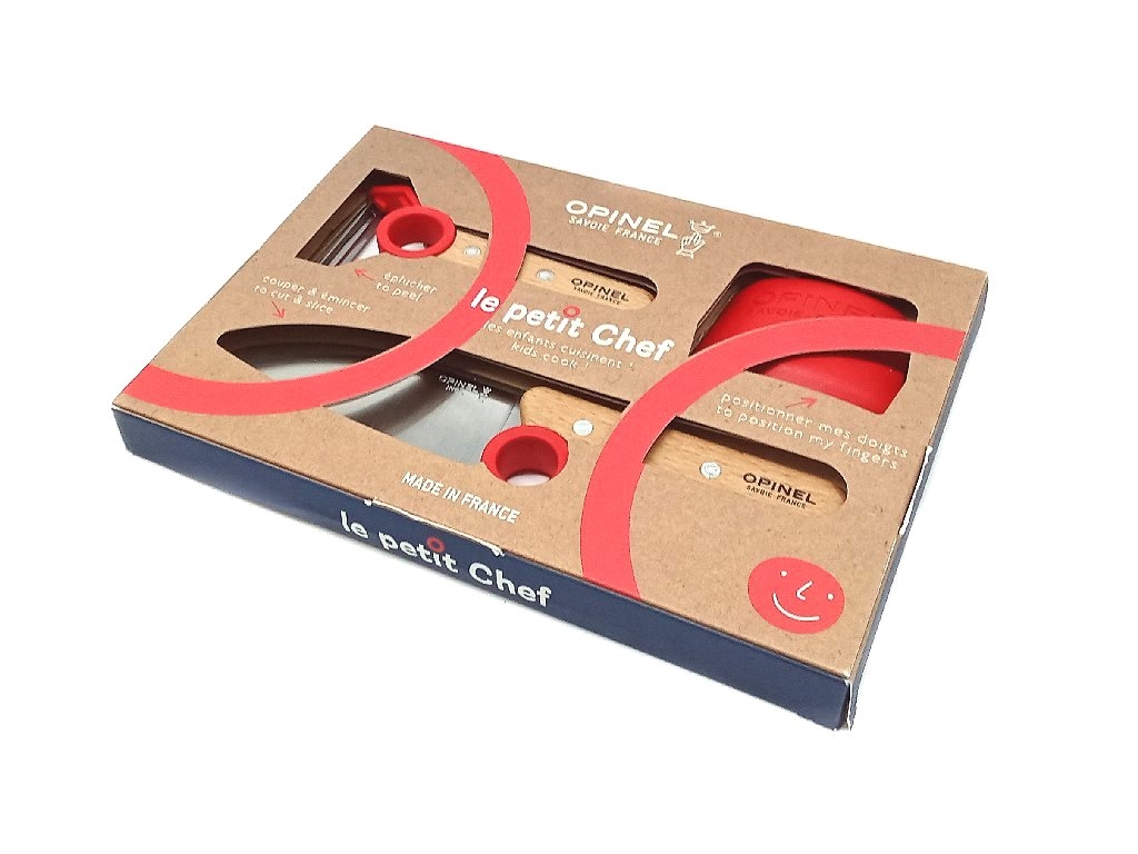 Coltello  Opinel set 3  pezzi Le Petit Chef Rosso