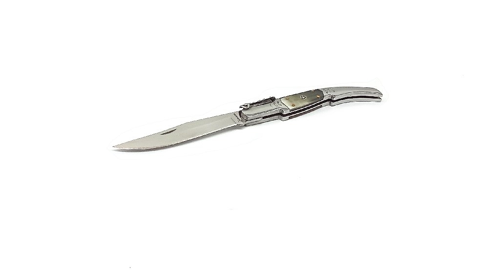Coltello artigiano navaja arabe  inox con manico in corno di toro