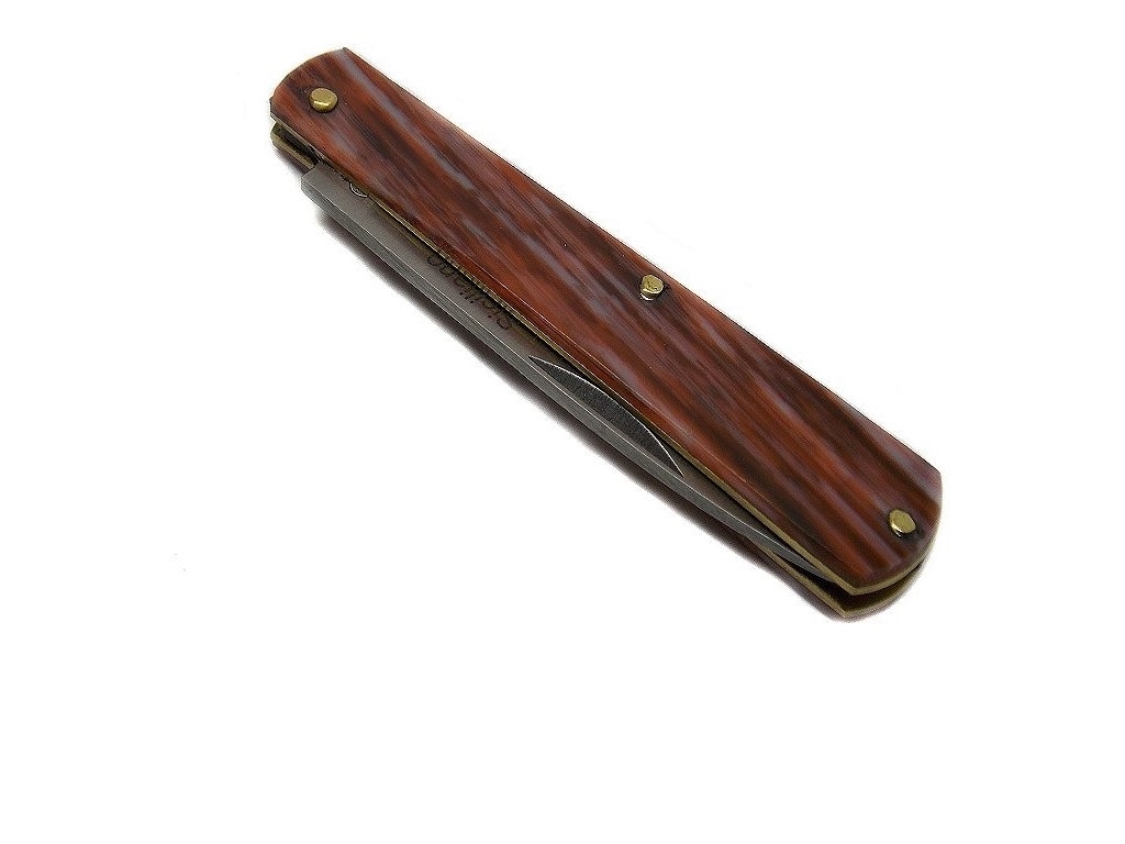 Coltello siciliano manico striato in fibra marrone 15 cm aperto 