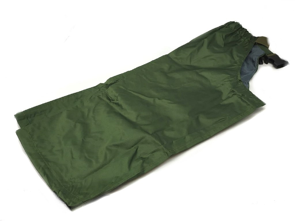 Cosciali gambali aperti davanti in nylon impermeabile con cintura elastica regolabile e tasche