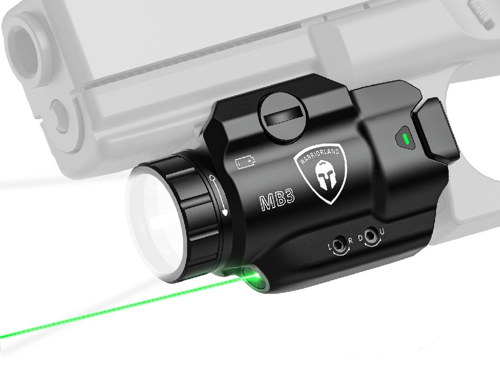 Laser verde e Torcia 500 lumens MB3 Warriorland con attacchi per base weaver