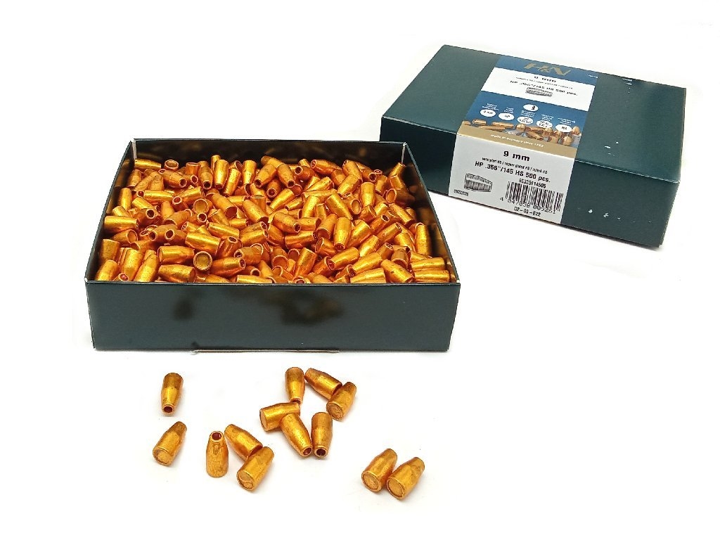 Palla HN ramata tronco conica  calibro 9mm 127 grani