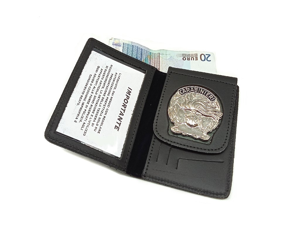 Portafoglio Vega cuoio 1WDCL40  dorata  con placca Carabinieri sottoufficiali