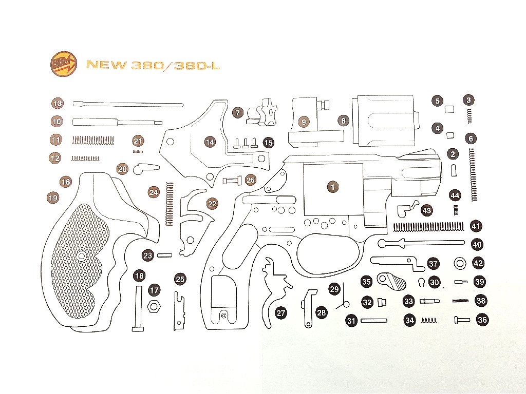 Ricambi Kit Bruni Revolver New 380 a salve