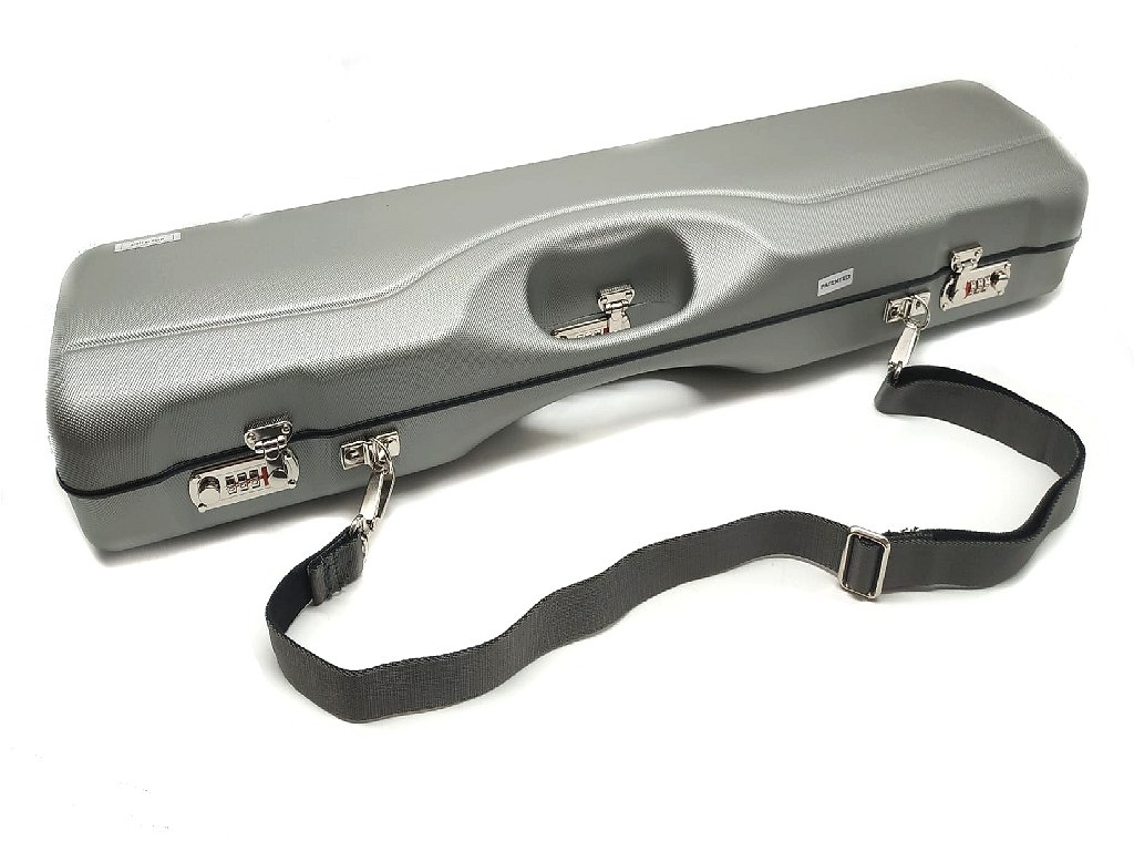 Valigetta slim porta fucile in abs grigio con cinghia tracolla e combinazione