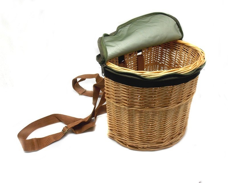 Zaino cesta vimini media Delfiero per funghi 33x23,5H27,5 cm con tracolla