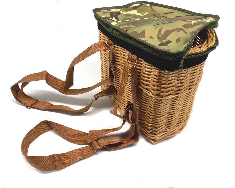 Zaino cesta vimini media Delfiero per funghi 33x23,5H27,5 cm con tracolla